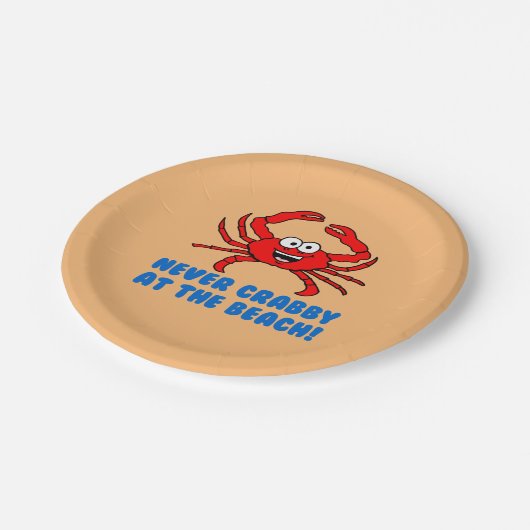 Nooit in het strand gekrabd papieren bordje (Gekanteld)