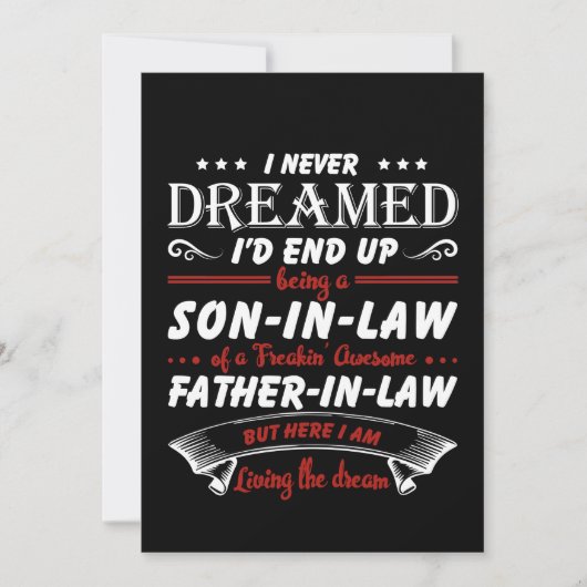 Nooit in rechte zoon of in rechte vader eindigen bedankkaart (Voorkant)