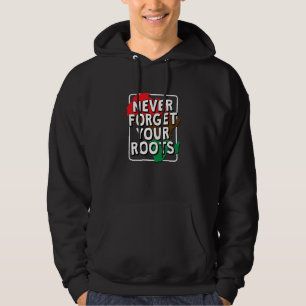 Nooit je wortels vergeten Zwarte Afro-Amerikaanse Hoodie