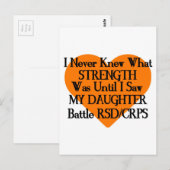 Nooit Kende Sterkte/Hart/Dochter...RSD/CRPS Briefkaart (Voorkant / Achterkant)