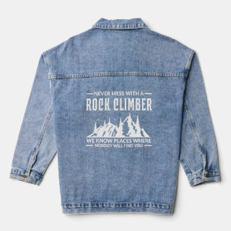 Nooit knoeien met een rotsklimmer denim jacket