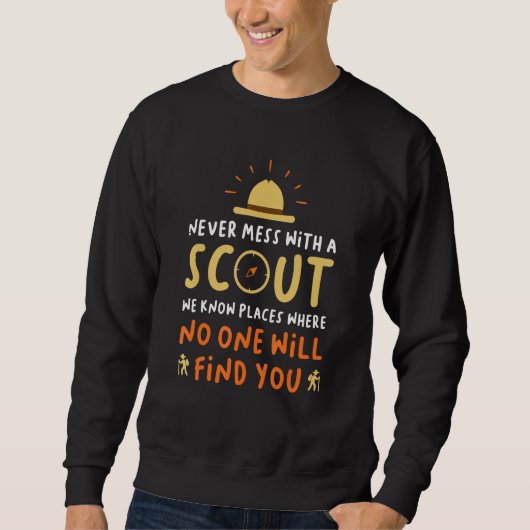 Nooit knoeien met een scout - Camping Scouting Trui (Voorkant)