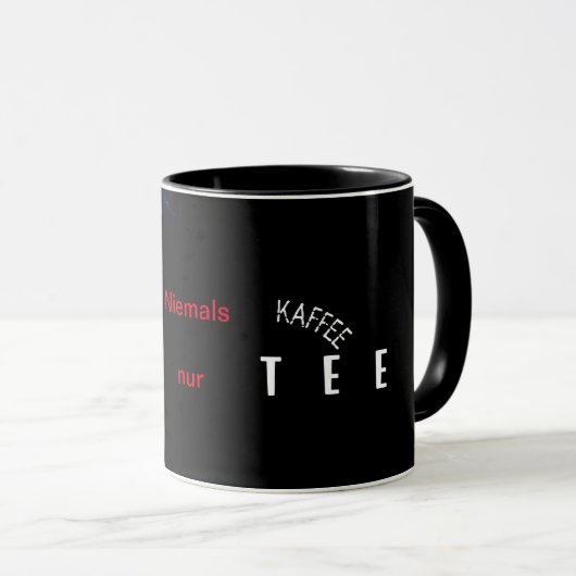 Nooit koffie alleen thee kop (Voorkant rechts)