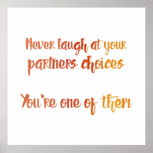 Nooit lachen bij Uw Partner Poster