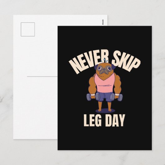 Nooit leg day overslaan feestdagenkaart (Voorkant / Achterkant)