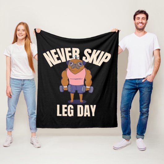 Nooit leg day overslaan fleece deken (In situ)