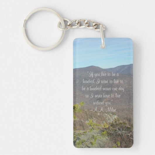 "Nooit leven zonder jou" sleutelhanger (Voorkant)