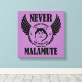 Nooit malamute onderschatten canvas afdruk (Insitu (Houten vloer))