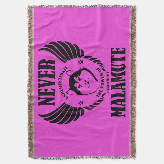 Nooit malamute onderschatten deken (Voorkant Verticaal)