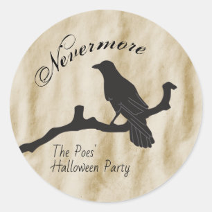 Nooit meer De Raven Halloween Ronde Sticker