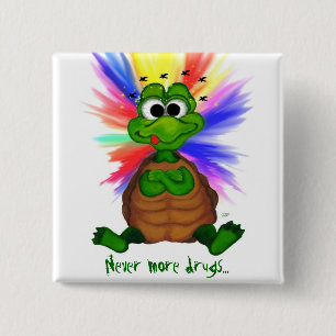 Nooit meer drugs... vierkante button 5,1 cm