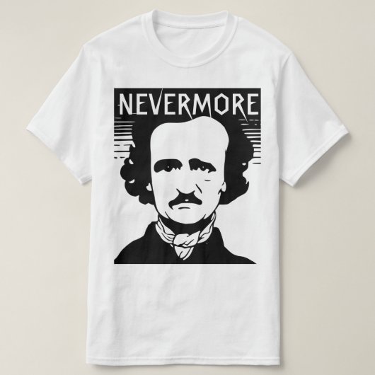 Nooit meer Edgar Allan Poe T-shirt (Design voorkant)