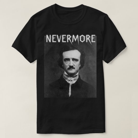 Nooit meer Edgar Allan Poe T-shirt (Design voorkant)