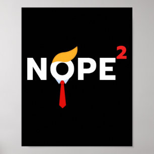 Nooit meer grappige Trump Wig politieke kostuum de Poster