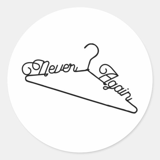 Nooit meer Hanger Roe v. Wade Pro-Choice Ronde Sticker (Voorkant)