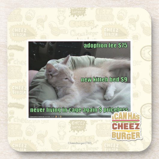 Nooit meer in een kooi leven bier onderzetter (Voorkant)