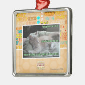 Nooit meer in een kooi leven metalen ornament (Links)