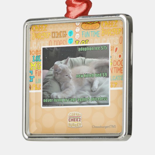 Nooit meer in een kooi leven metalen ornament (Links)