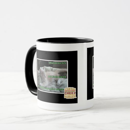 Nooit meer in een kooi leven mok (Voorkant links)