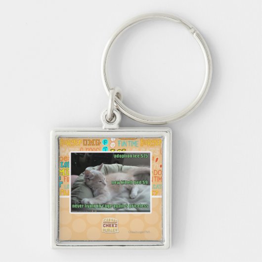 Nooit meer in een kooi leven sleutelhanger (Voorkant)