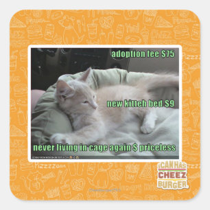 Nooit meer in een kooi leven vierkante sticker