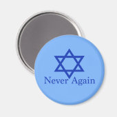 Nooit meer joods Herdenkingsblauw Magneet (Voorkant / Achterkant)