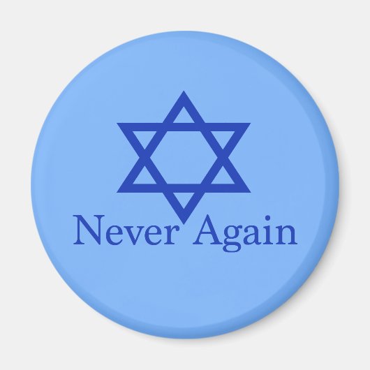 Nooit meer joods Herdenkingsblauw Magneet (Voorkant)