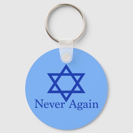 Nooit meer joods Herdenkingsblauw Sleutelhanger (Voorkant)