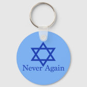 Nooit meer joods Herdenkingsblauw Sleutelhanger (Achterkant)