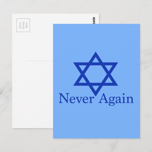 Nooit meer joodse herinnering aan holocaust briefkaart (Voorkant / Achterkant)