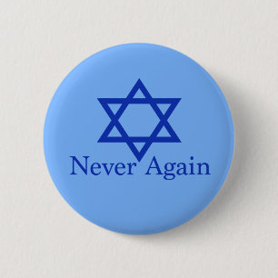 Nooit meer joodse herinnering aan holocaust ronde button 5,7 cm