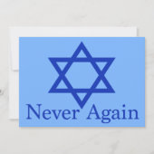Nooit meer joodse Holocaust Herdenking Kaart (Voorkant)