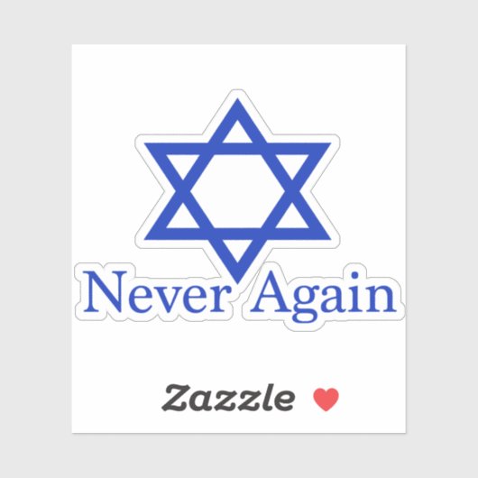 Nooit Meer Joodse Holocaust-herdenking Sticker (Vel)