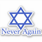 Nooit Meer Joodse Holocaust-herdenking Sticker (Voorkant)