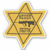 NOOIT MEER Joodse Zelfverdediging Tavor Sticker (Voorkant)