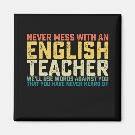 Nooit meer met een Engelse leraar gebruiken we woo Magneet (Voorkant)