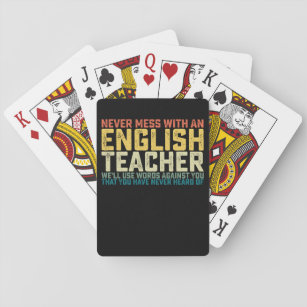 Nooit meer met een Engelse leraar gebruiken we woo Pokerkaarten