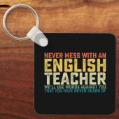 Nooit meer met een Engelse leraar gebruiken we woo Sleutelhanger (Voorkant)