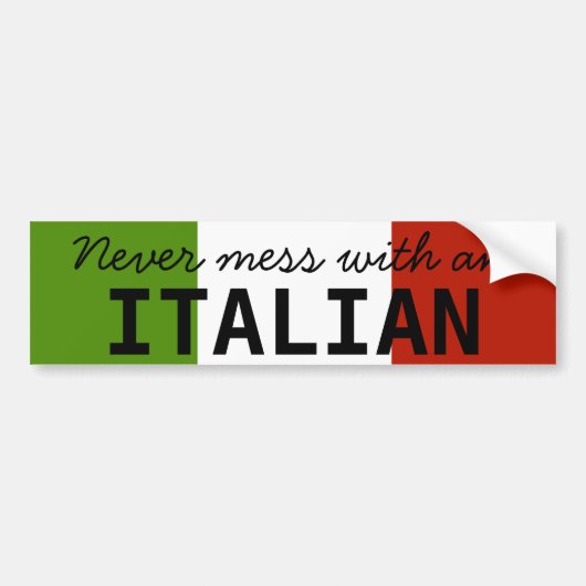 Nooit meer met een Italiaanse Bumpersticker (Voorkant)