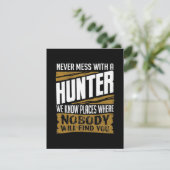 Nooit meer met een jager bedankkaart (Staand voorkant)