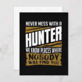 Nooit meer met een jager bedankkaart (Voorkant / Achterkant)