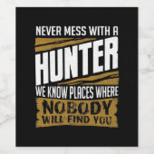 Nooit meer met een jager wijn etiket (Enkel label)