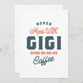 Nooit meer met Gigi voor koffie Moederdag Kaart (Voorkant / Achterkant)