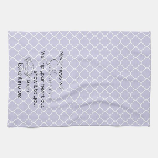 Nooit meer met Southern Women Lavender Custom Kit Theedoek (Horizontaal)