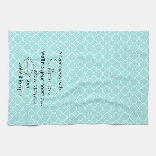 Nooit meer met Zuidelijke Vrouwen Aqua Custom Kitc Theedoek (Horizontaal)