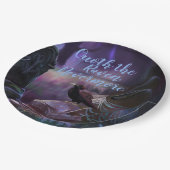 Nooit meer, Raven Cemetery griezelig Halloween Papieren Bordje (Gekanteld)