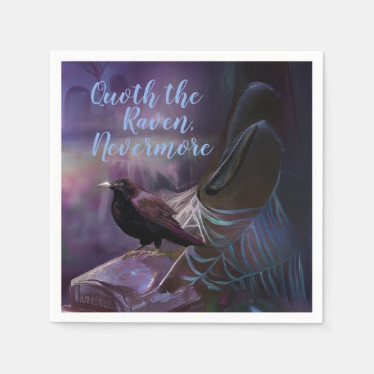 Nooit meer, Raven Cemetery Napkins Halloween Servet (Voorkant)