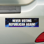 Nooit meer Republikein stemmen! Bumpersticker (Op auto)