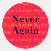 Nooit meer ronde sticker (Voorkant)