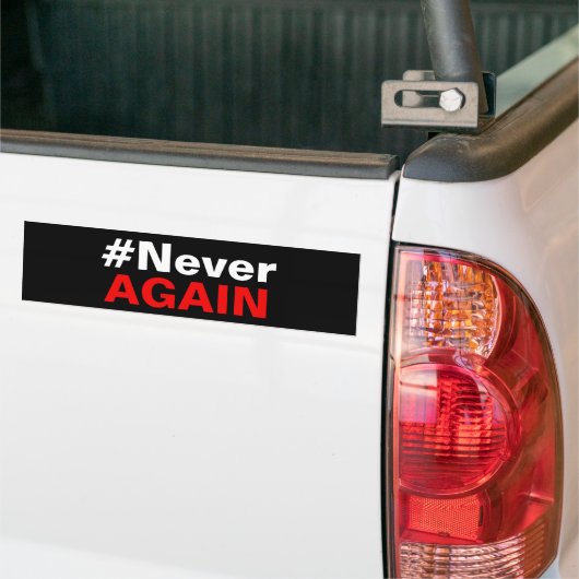 Nooit meer slogan protesteren tegen schoolgeweld bumpersticker (Op Truck)